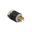 Arrow Hart Ultra Grip Straight Blade Plug, #16-#12 Awg 20A, 250V, Black, 6-20P, 2-Pole 3-Wire, AH5466
