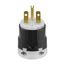Arrow Hart Ultra Grip Straight Blade Plug, #18-#12 Awg 15A, 250V, Black, 6-15P, 2-Pole 3-Wire, AH5666