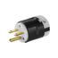 Arrow Hart Ultra Grip Straight Blade Plug, #18-#12 Awg 15A, 250V, Black, 6-15P, 2-Pole 3-Wire, AH5666