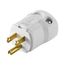 Arrow Hart Quick Grip Straight Blade Plug, #18-12 Awg 15A 125V, White, 5-15P, 2-Pole 3-Wire, AH8115W