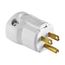 Arrow Hart Quick Grip Straight Blade Plug, #18-12 Awg 15A 125V, White, 5-15P, 2-Pole 3-Wire, AH8115W