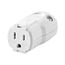 Arrow Hart Quick Grip Straight Blade Connector, #18-12 Awg 15A 125V, White, 2-Pole 3-Wire, AH8119W