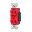 Arrow Hart Standard Duplex Receptacle, #14-10 Awg 15A, Healthcare 125V, Red, Duplex, AH8200RD