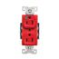 Arrow Hart Standard Duplex Receptacle, #14-10 Awg 15A, Healthcare 125V, Red, Duplex, AH8200RD