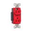 Arrow Hart Standard Duplex Receptacle, #14-10 Awg 15A, Healthcare 125V, Red, Duplex, AH8200RD