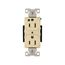 Arrow Hart Standard Duplex Receptacle, #14-10 Awg 15A, 125V, Ivory Auto-Grounding, AH8200V
