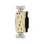 Arrow Hart Standard Duplex Receptacle, #14-10 Awg 15A, 125V, Ivory Auto-Grounding, AH8200V