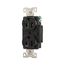Arrow Hart Duplex Receptacle, #14-10 Awg 20A, Healthcare 125V, Black Face Base, 5-20R, Duplex, AH8300BK