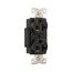 Arrow Hart Duplex Receptacle, #14-10 Awg 20A, Healthcare 125V, Black Face Base, 5-20R, Duplex, AH8300BK