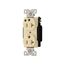 Arrow Hart Duplex Receptacle, #14-10 Awg 20A, Healthcare 125V, Ivory Face Base, 5-20R, Duplex, AH8300LTV
