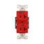 Arrow Hart Duplex Receptacle, #14-10 Awg 20A, 125V, Red Face Base, 5-20R, 2-Pole 3-Wire, AH8300RD