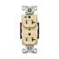 Arrow Hart Duplex Receptacle, #14-10 Awg 20A, 125V, Ivory Face Base, 5-20R, 2-Pole 3-Wire, AH8300V