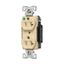 Arrow Hart Duplex Receptacle, #14-10 Awg 20A, 125V, Ivory Face Base, 5-20R, 2-Pole 3-Wire, AH8300V