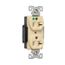 Arrow Hart Duplex Receptacle, #14-10 Awg 20A, 125V, Ivory Face Base, 5-20R, 2-Pole 3-Wire, AH8300V