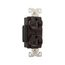 Arrow Hart Duplex Receptacle, #14-10 Awg 20A, Healthcare, 250V, Brown Face Base, 6-20R, Duplex, AH8400B