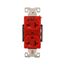 Arrow Hart Duplex Receptacle, #14-10 Awg 20A, Healthcare, 250V, Red Face Base, 6-20R, Duplex, AH8400RD