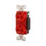 Arrow Hart Duplex Receptacle, #14-10 Awg 20A, Healthcare, 250V, Red Face Base, 6-20R, Duplex, AH8400RD