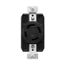 Arrow Hart Color Coded Locking Receptacle, #14-8 Awg 30A, Y 347/600V, Black, 4-Pole, 4-Wire, AHCL2030R