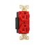 Arrow Hart Industrial Duplex Receptacle, #14 -10Awg 15A 125V, Red Face Base, 2-Pole 3-Wire, AHIG5262RD