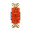 Arrow Hart Industrial Duplex Receptacle, #14 To 10 Awg 15A 125V, Orange, 2-Pole 3-Wire, AHIG5262RN
