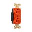 Arrow Hart Industrial Duplex Receptacle, #14 To 10 Awg 15A 125V, Orange, 2-Pole 3-Wire, AHIG5262RN