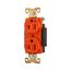 Arrow Hart Industrial Duplex Receptacle, #14 To 10 Awg 15A 125V, Orange, 2-Pole 3-Wire, AHIG5262RN