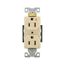 Arrow Hart Industrial Duplex Receptacle, #14-10 Awg 15A 125V, Ivory Face Base, Isolated Ground, AHIG5262V