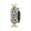 Arrow Hart Industrial Duplex Receptacle, #14-10 Awg 20A 125V, Gray Face Base, Isolated Ground, AHIG5362GY