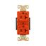 Arrow Hart Industrial Duplex Receptacle, #14 To 10 Awg 20A 125V, Orange, 2-Pole 3-Wire, AHIG5362RN