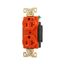 Arrow Hart Industrial Duplex Receptacle, #14 To 10 Awg 20A 125V, Orange, 2-Pole 3-Wire, AHIG5362RN