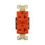 Arrow Hart Industrial Duplex Receptacle, #14-10 Awg 20A, 250V, Orange Face Base, 6-20R, Duplex, AHIG5462RN