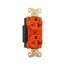 Arrow Hart Industrial Duplex Receptacle, #14-10 Awg 20A, 250V, Orange Face Base, 6-20R, Duplex, AHIG5462RN
