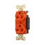 Arrow Hart Industrial Duplex Receptacle, #14-10 Awg 20A, 250V, Orange Face Base, 6-20R, Duplex, AHIG5462RN