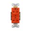 Arrow Hart Industrial Duplex Receptacle, #14-10 Awg 15A, 250V, Orange Face Base, 6-15R, Duplex, AHIG5662RN