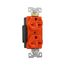 Arrow Hart Industrial Duplex Receptacle, #14-10 Awg 15A, 250V, Orange Face Base, 6-15R, Duplex, AHIG5662RN