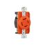 Locking Receptacle, #14-8 Awg, 20A, 250V, Back/Side Wiring, Orange, Single, L15-20 3-Pole 4-Wire, AHIGL1520R