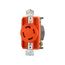 Locking Receptacle, Isolated Ground, #14-8 Awg, 30A, 250V, Orange, Single, L15-30 3-Pole 4-Wire, AHIGL1530R