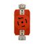 Locking Receptacle, #14-8 Awg, 20A, 120/208V, Orange, Single, L21-20, 4-Pole, 5-Wire, AHIGL2120R