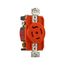 Locking Receptacle, #14-8 Awg, 20A, 120/208V, Orange, Single, L21-20, 4-Pole, 5-Wire, AHIGL2120R