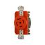 Locking Receptacle, #14-8 Awg, 20A, 120/208V, Orange, Single, L21-20, 4-Pole, 5-Wire, AHIGL2120R