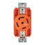Locking Receptacle, #14-8 Awg, 30A, 120/208V, Orange, Single, L21-30, 4-Pole, 5-Wire, AHIGL2130R