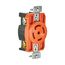 Locking Receptacle, #14-8 Awg, 30A, 120/208V, Orange, Single, L21-30, 4-Pole, 5-Wire, AHIGL2130R