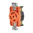Locking Receptacle, #14-8 Awg, 30A, 120/208V, Orange, Single, L21-30, 4-Pole, 5-Wire, AHIGL2130R