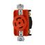 Locking Receptacle, #14-8 Awg, 30A, 347/600V, Orange, Single, L23-30, 4-Pole, 5-Wire, AHIGL2330R