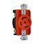 Locking Receptacle, #14-8 Awg, 30A, 347/600V, Orange, Single, L23-30, 4-Pole, 5-Wire, AHIGL2330R