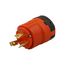Locking Plug, 30A, Industrial, 125V, Orange, Single, L5-30, 2-Pole, 3-Wire, Glass-Filled Nylon, AHIGL530P