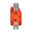 Locking Receptacle, #14-8 Awg, 30A, 125V, Back/Side Wiring, Orange, Single, L5-30, 2-Pole 3-Wire, AHIGL530R
