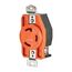 Locking Receptacle, #14-8 Awg, 30A, 125V, Back/Side Wiring, Orange, Single, L5-30, 2-Pole 3-Wire, AHIGL530R