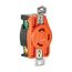 Locking Receptacle, #14-8 Awg, 30A, 125V, Back/Side Wiring, Orange, Single, L5-30, 2-Pole 3-Wire, AHIGL530R