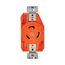 Locking Receptacle, #14-8 Awg, 20A, 250V, Back/Side Wiring, Orange, Single, L6-20, 2-Pole 3-Wire, AHIGL620R